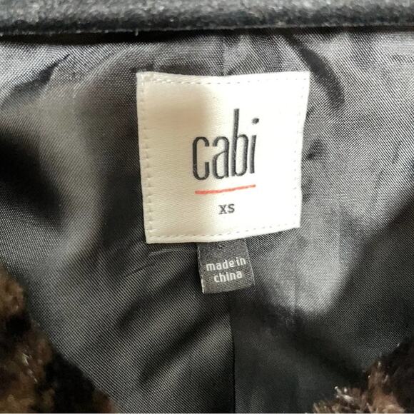 CABI Minka Coat Faux Fur Brown Black {F52} - Picture 5 of 6